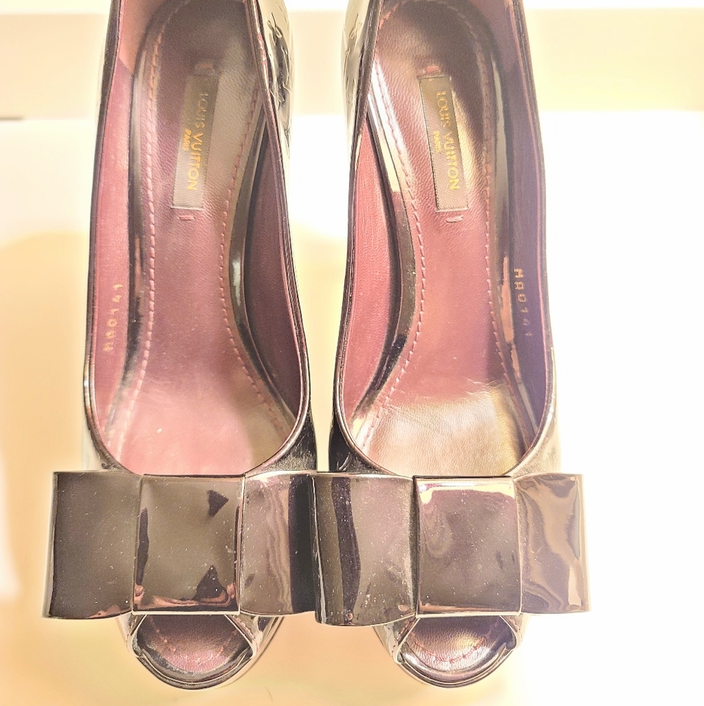 Louis Vuitton True open toe platform pump Amarante - Picture 3 of 8